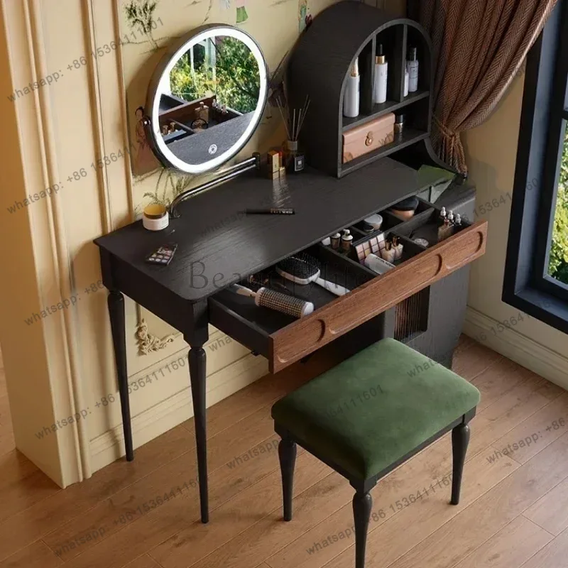 Beauty Makeup Vanity Set - LJY Organizer Zwarte Kaptafel met Lade,