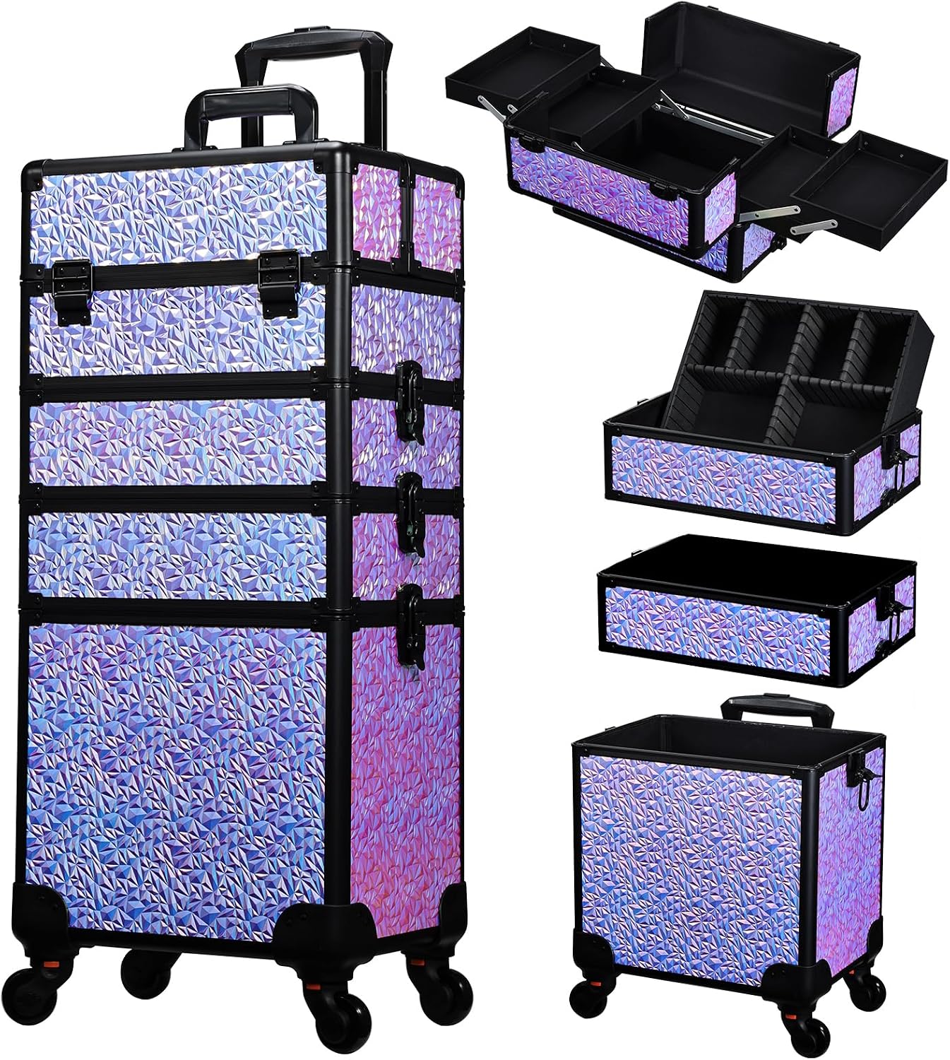 Beauty Makeup Vanity Set - Rollende make-up koffer, grote cosmetica opbergwagen