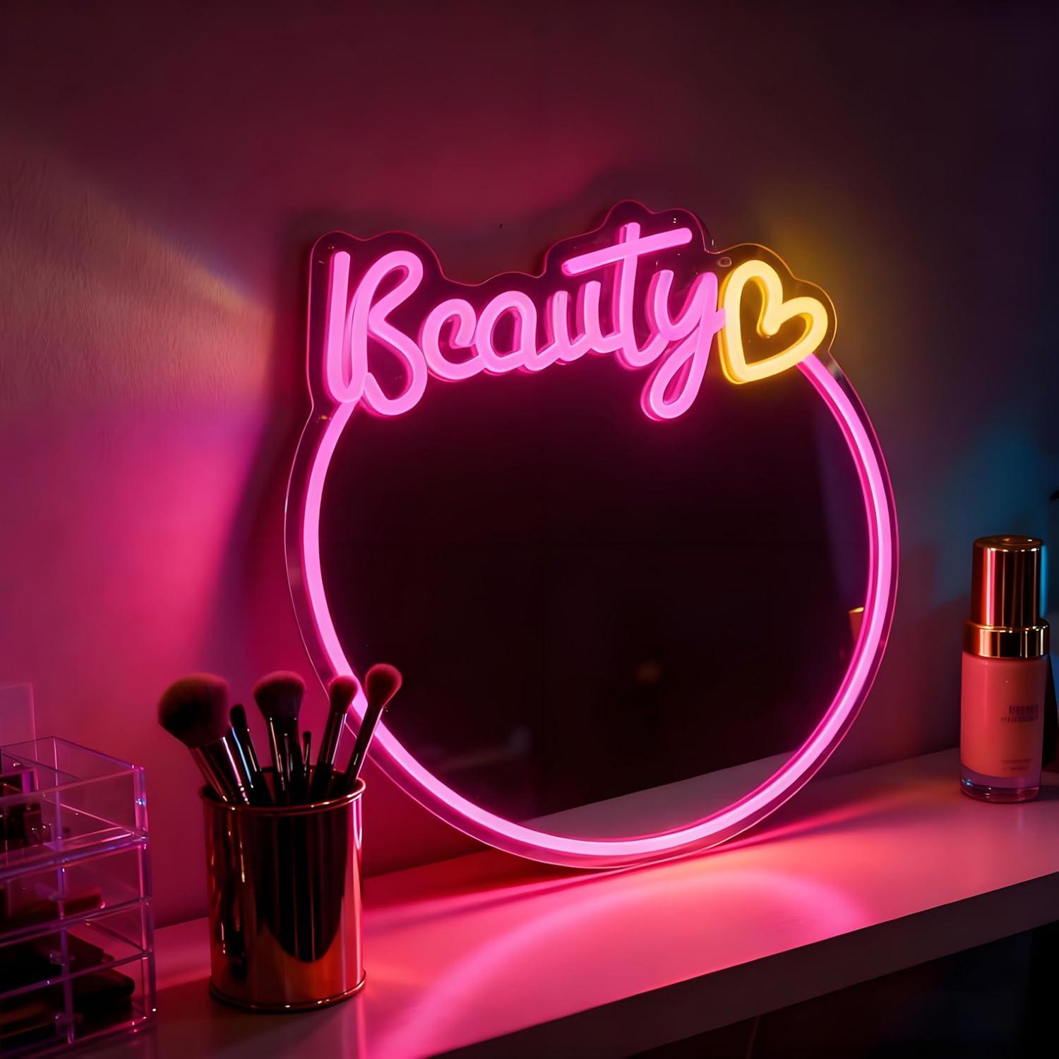 Schoonheidsspiegel Neonbord US - Beauty No Makeup recensie en prijs