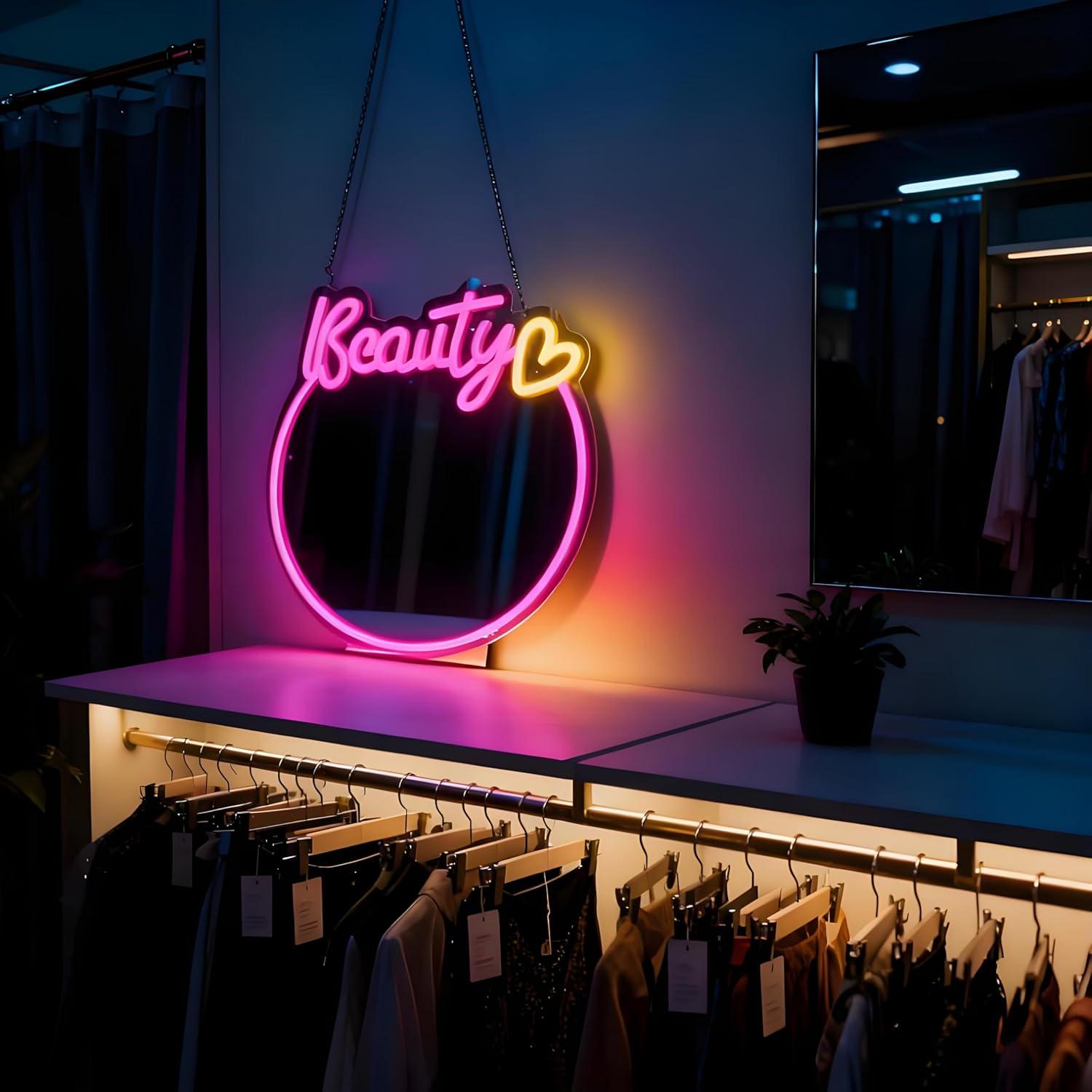 Schoonheidsspiegel Neonbord US - Beauty No Makeup recensie en prijs